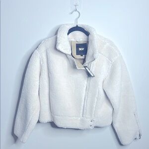 DKNY White Fleece Jacket , NEW